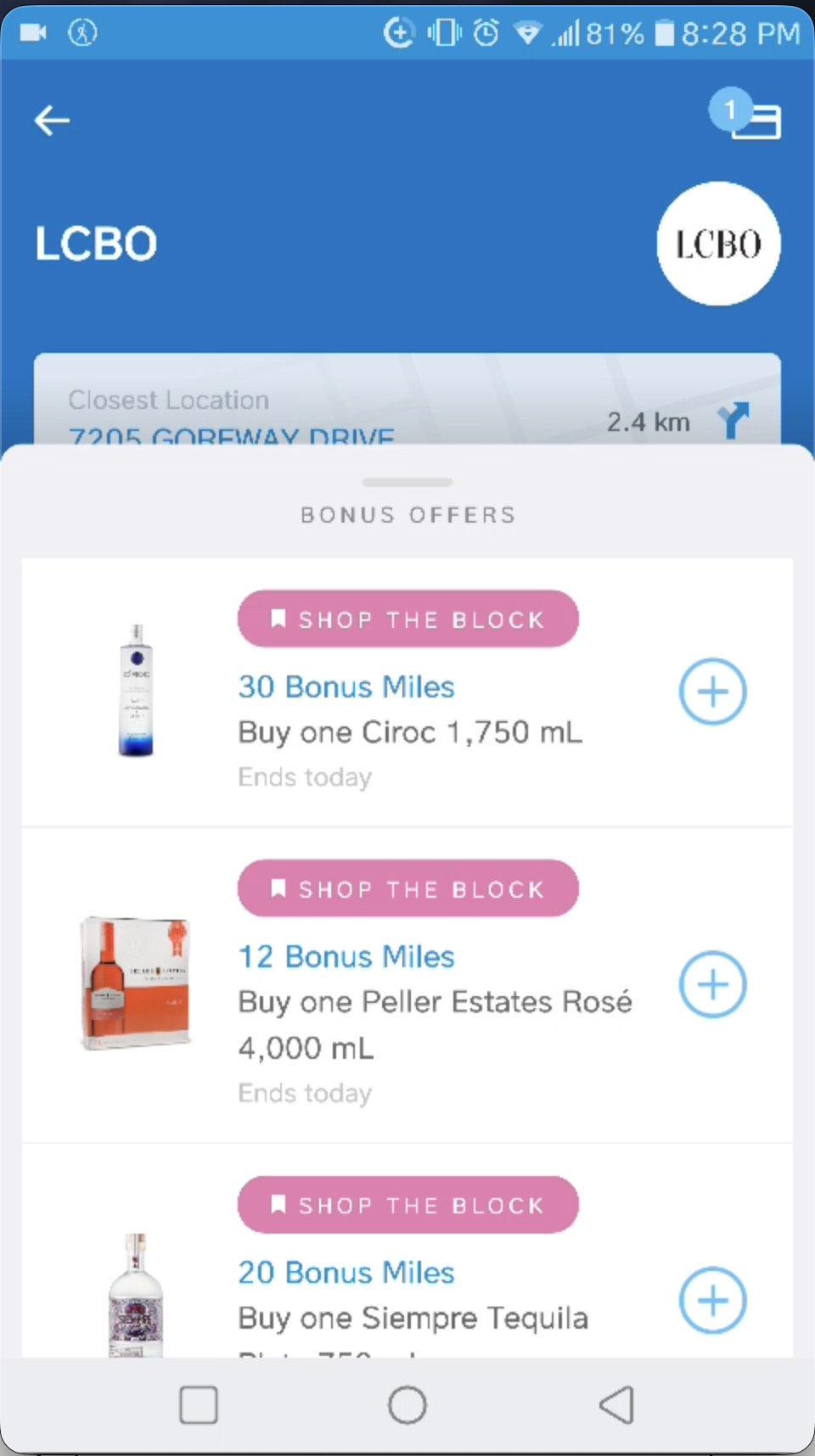 A partner details page with the nearest store